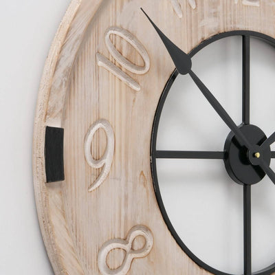 Drewniany zegar ścienny Chelsea, Ø  70 cm, naturalna jodła chińska