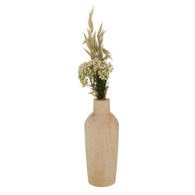 Drewniany wazon z bukietem suszonych kwiatów Faya, 30 cm