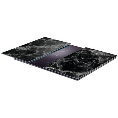 OUTLET Szklane płyty ochronne MARBLE BLACK na kuchenkę – 2 sztuki, ZELLER