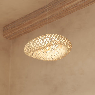 Lampa boho nad stół BEDDY, bambusowa, 51 cm