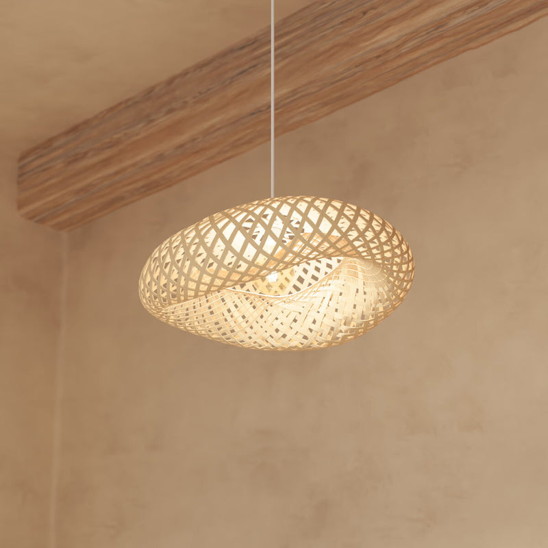 Lampa boho nad stół BEDDY, bambusowa, 51 cm