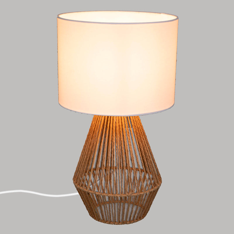 OUTLET Lampa stołowa LILA, podstawa z plecionki, 40 cm