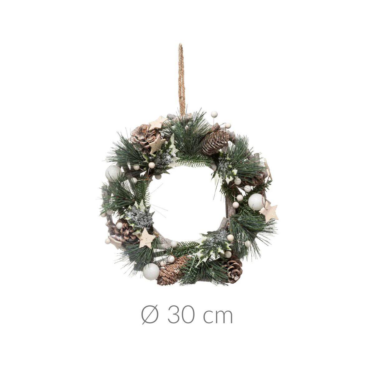 Świąteczny wieniec z naturalnych materiałów, Ø 30 cm