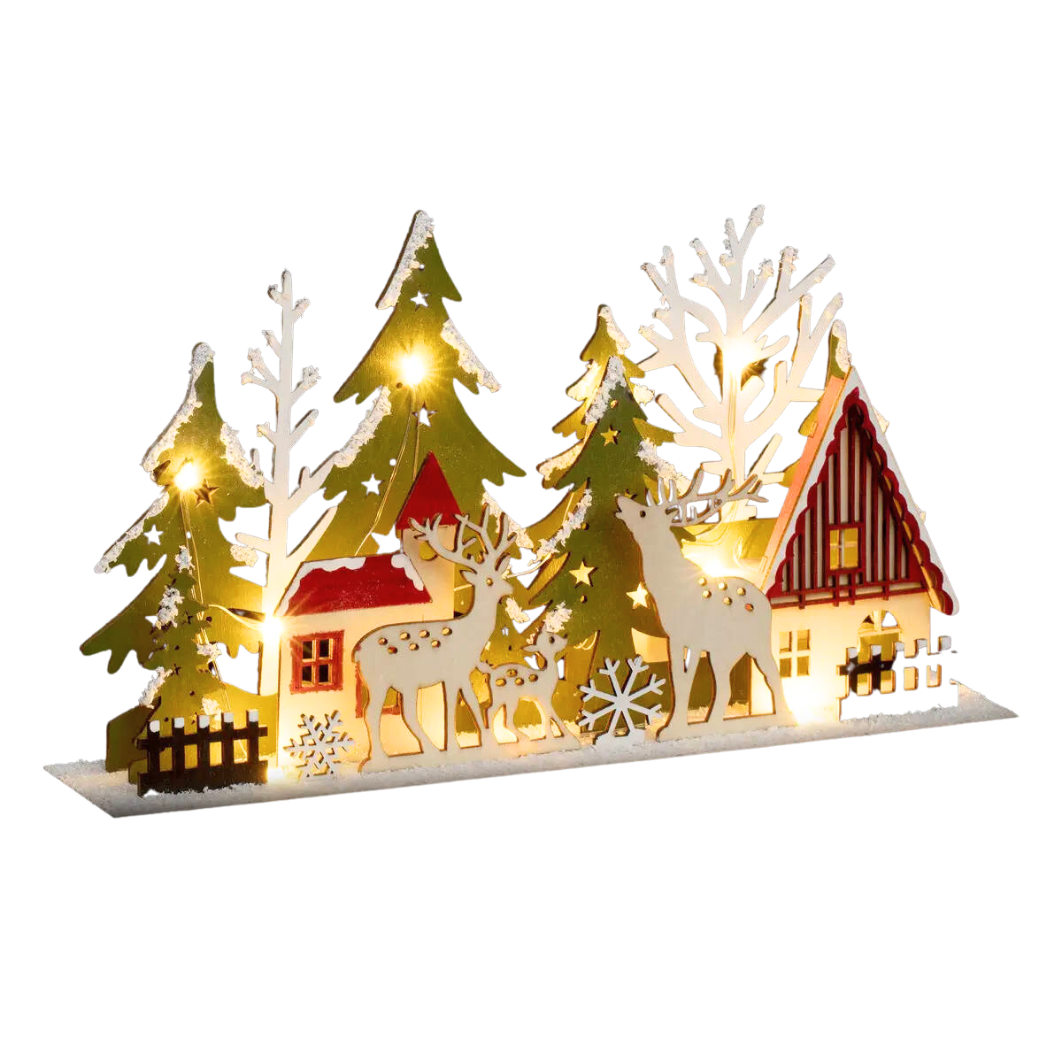 Miasteczko bożonarodzeniowe, scenka świąteczna ze sklejki