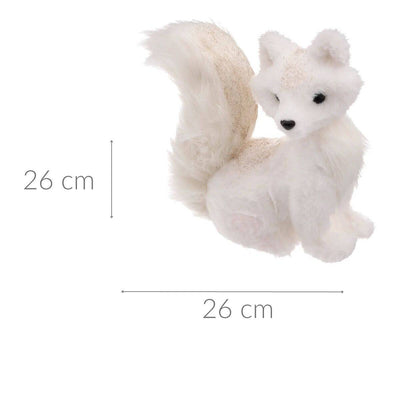 Figurka lisa polarnego pokryta poliestrem, 26 cm