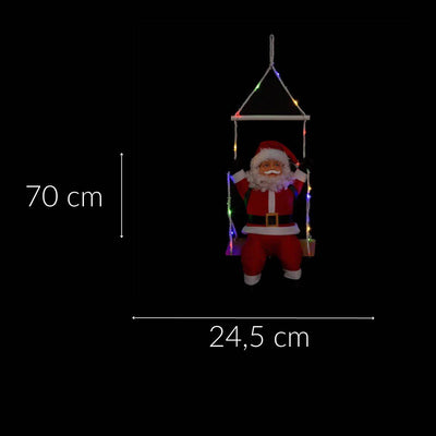 Ozdoba świetlna Mikołaj na huśtawce