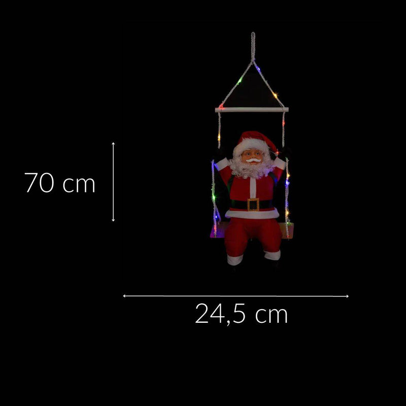 Ozdoba świetlna Mikołaj na huśtawce
