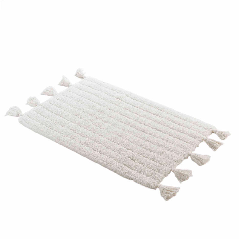 Dywanik łazienkowy MINATIS, 100% bawełny, z frędzlami, 50 x 80 cm