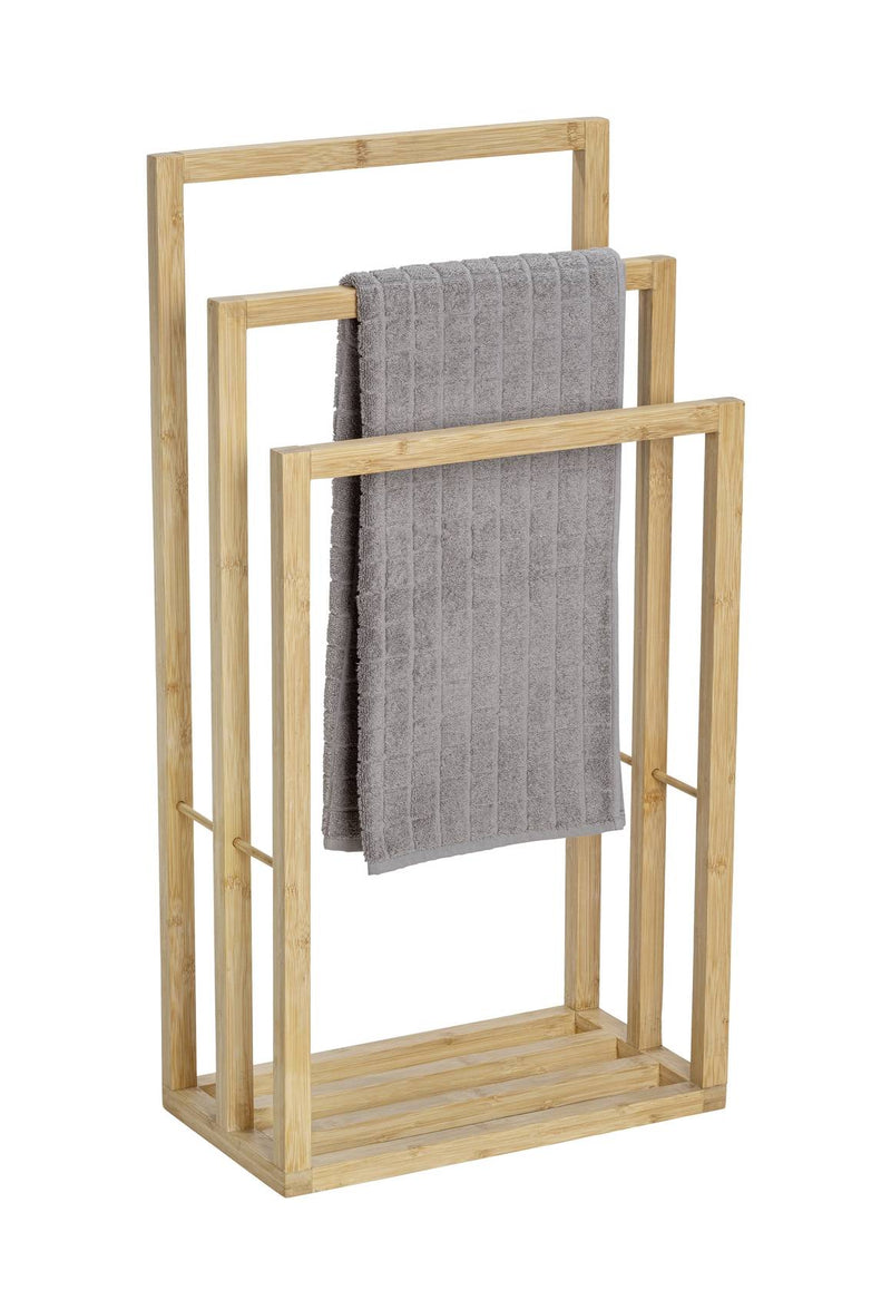 Stojak na ręczniki z trzema ramionami, Bambusa, WENKO