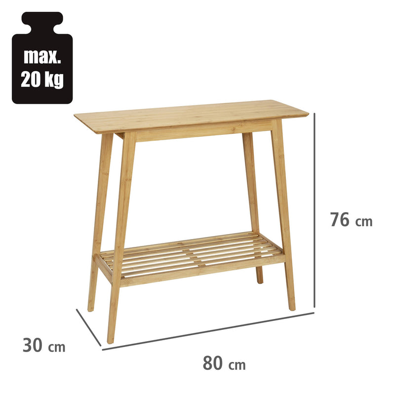 Bambusowa konsola z półką, 80 x 76 x 30 cm, Kona, WENKO