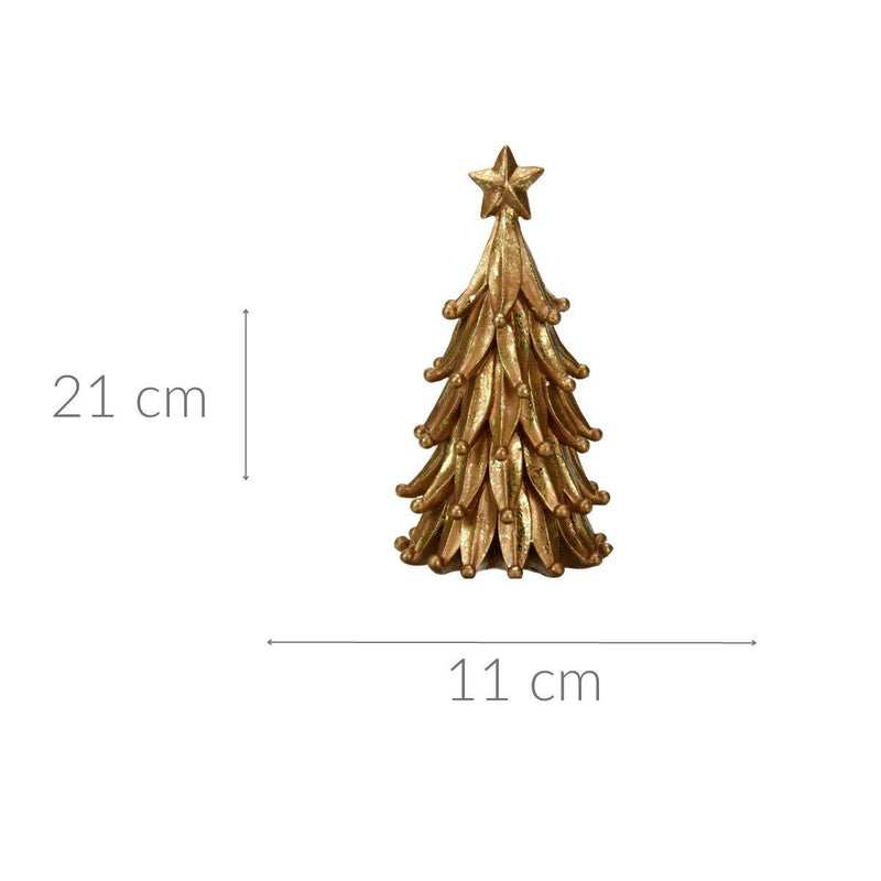 Złota choinka bożonarodzeniowa, 21 cm