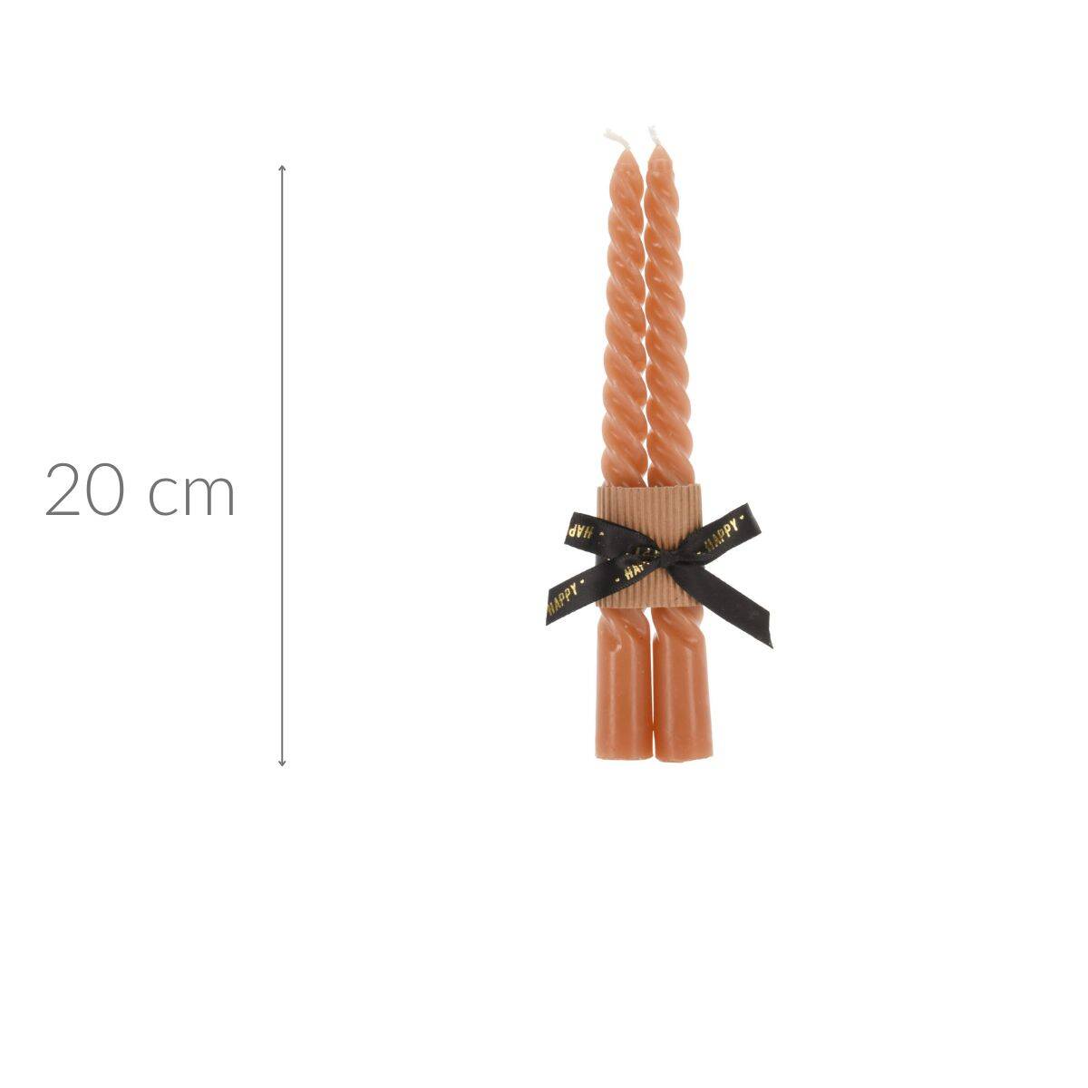 Zestaw dwóch świec stożkowatych, TWISTED, 20 cm