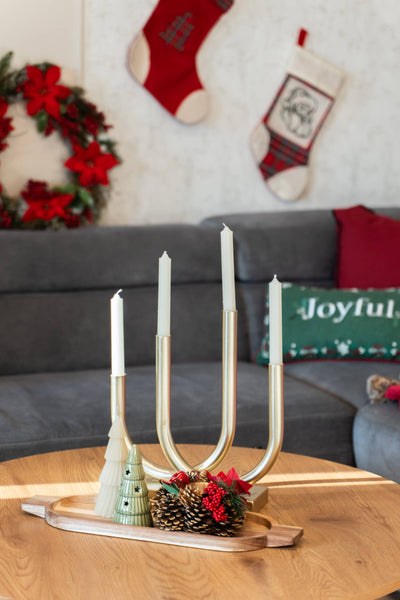 Świecznik z szyszek, świąteczna dekoracja, 15 cm