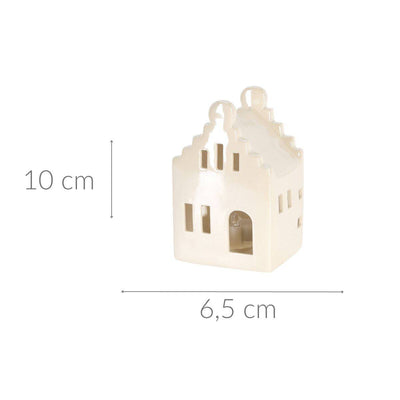 Ozdobny domek ceramiczny LED, 10 cm