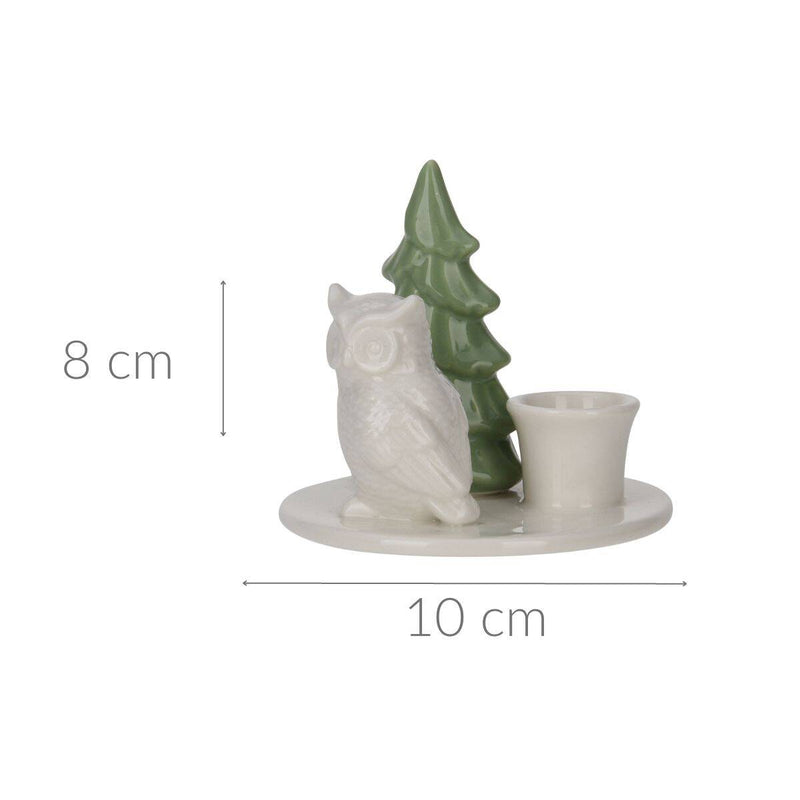 Świecznik ceramiczny z choinką, 8 cm