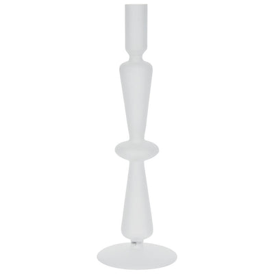 Szklany świecznik na nóżce, 30 cm