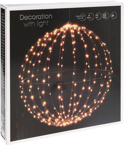 Dekoracja świąteczna, kula z oświetleniem 240 LED, Ø 40 cm