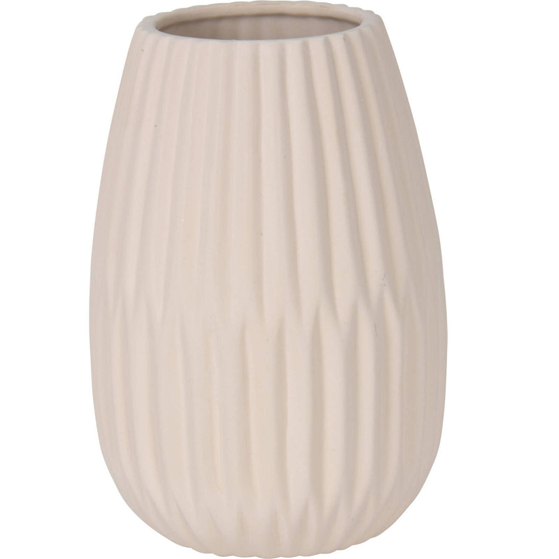 Prążkowany wazon ceramiczny, 20 cm