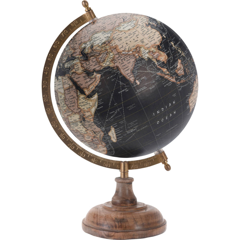 Globus na podstawie z drewna mango, 33 cm 