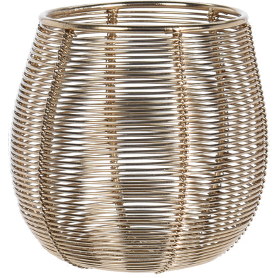 Metalowy świecznik na tealight, złoty, 12 x 12 cm