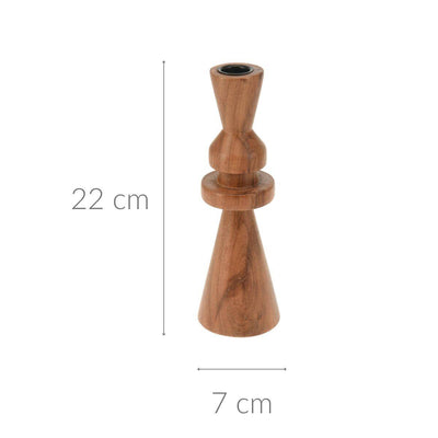 Drewniany świecznik, akacja, 22 cm