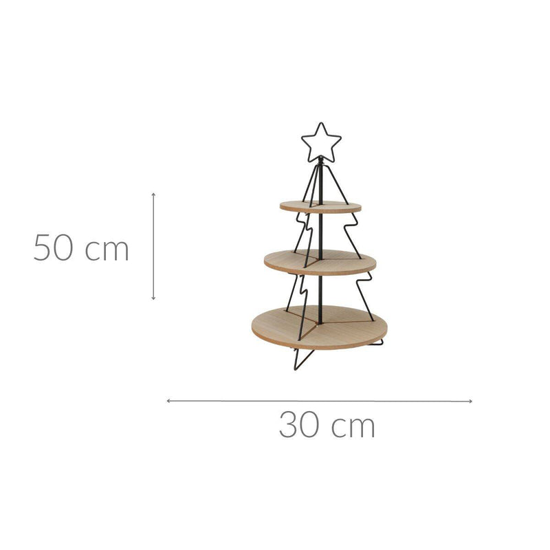 Stojak choinka z drewnianymi półkami, 50 cm