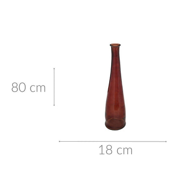 Smukły wazon ze szkła z recyklingu ULY, 80 cm