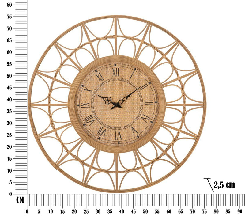 Zegar z rattanu PANAMA, Ø 76 cm