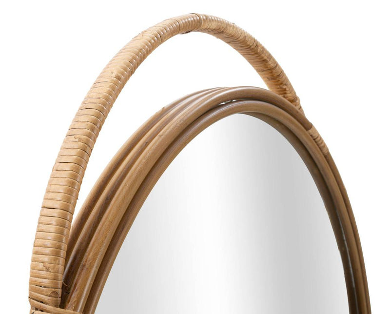 Okrągłe lustro ścienne z rattanu PANAMA, Ø 80 cm 