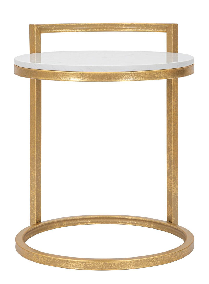 Stolik kawowy z blatem z imitacji marmuru, Ø 40 cm 
