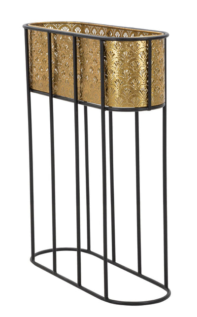 Osłonka na doniczki na stojaku, metalowa koronka, wys. 70 cm