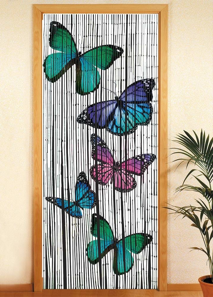 OUTLET Zasłona bambusowa Motyle, 90x200 cm