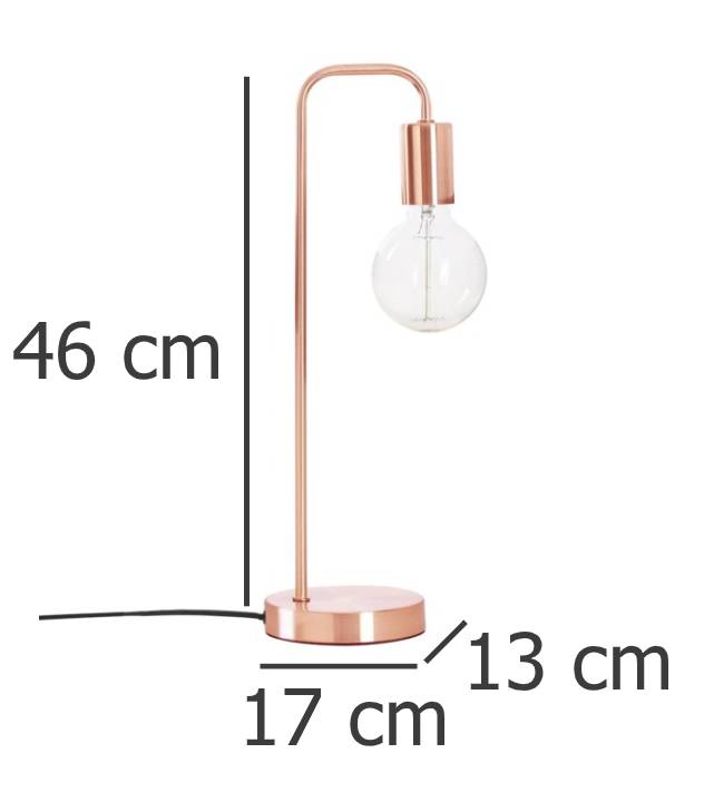 OUTLET Lampa stołowa KELI, metalowa, 46 cm