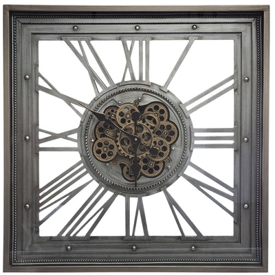 OUTLET Zegar ścienny MECA, metalowy, 80 x 80 cm