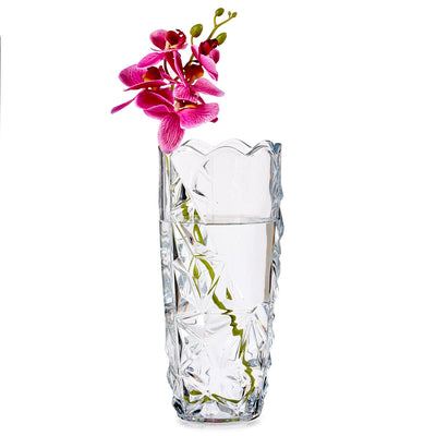 Rzeźbiony wazon ze szkła, 19,5 cm