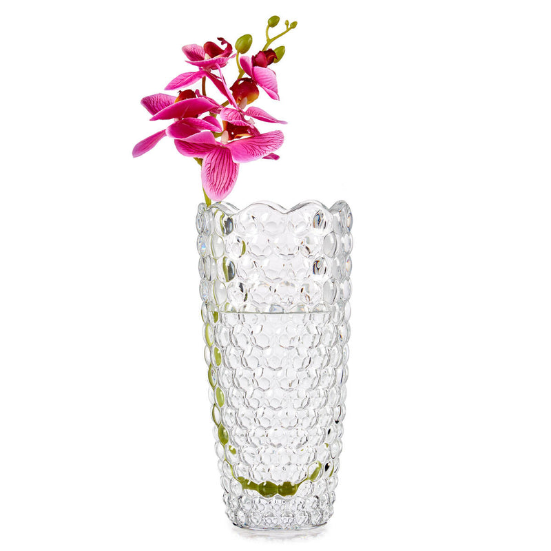 Rzeźbiony wazon ze szkła, 25 cm