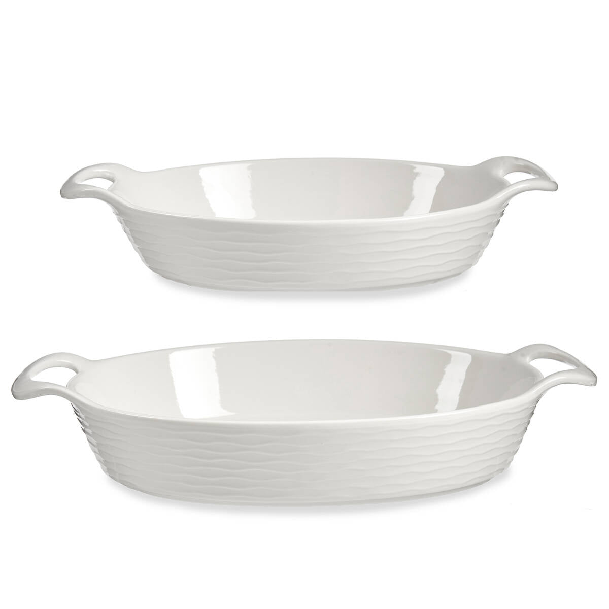 Porcelanowe naczynia do zapiekania z uchwytami, 2 szt.