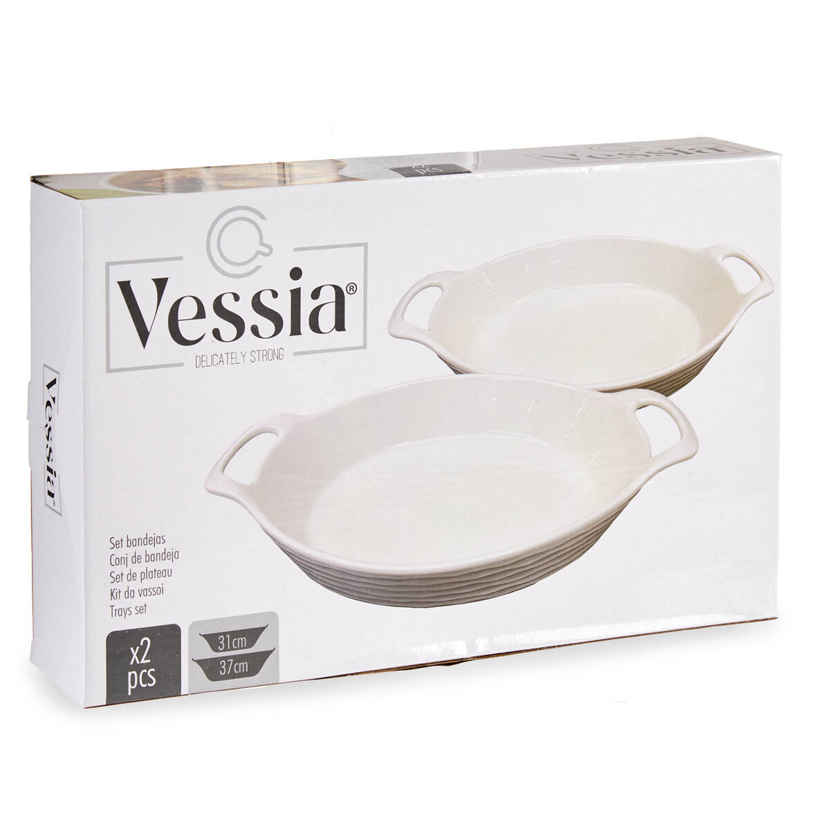 Porcelanowe naczynia do zapiekania z uchwytami, 2 szt.