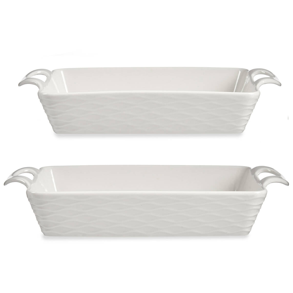 Porcelanowe naczynia do zapiekania z uchwytami, 2 szt.