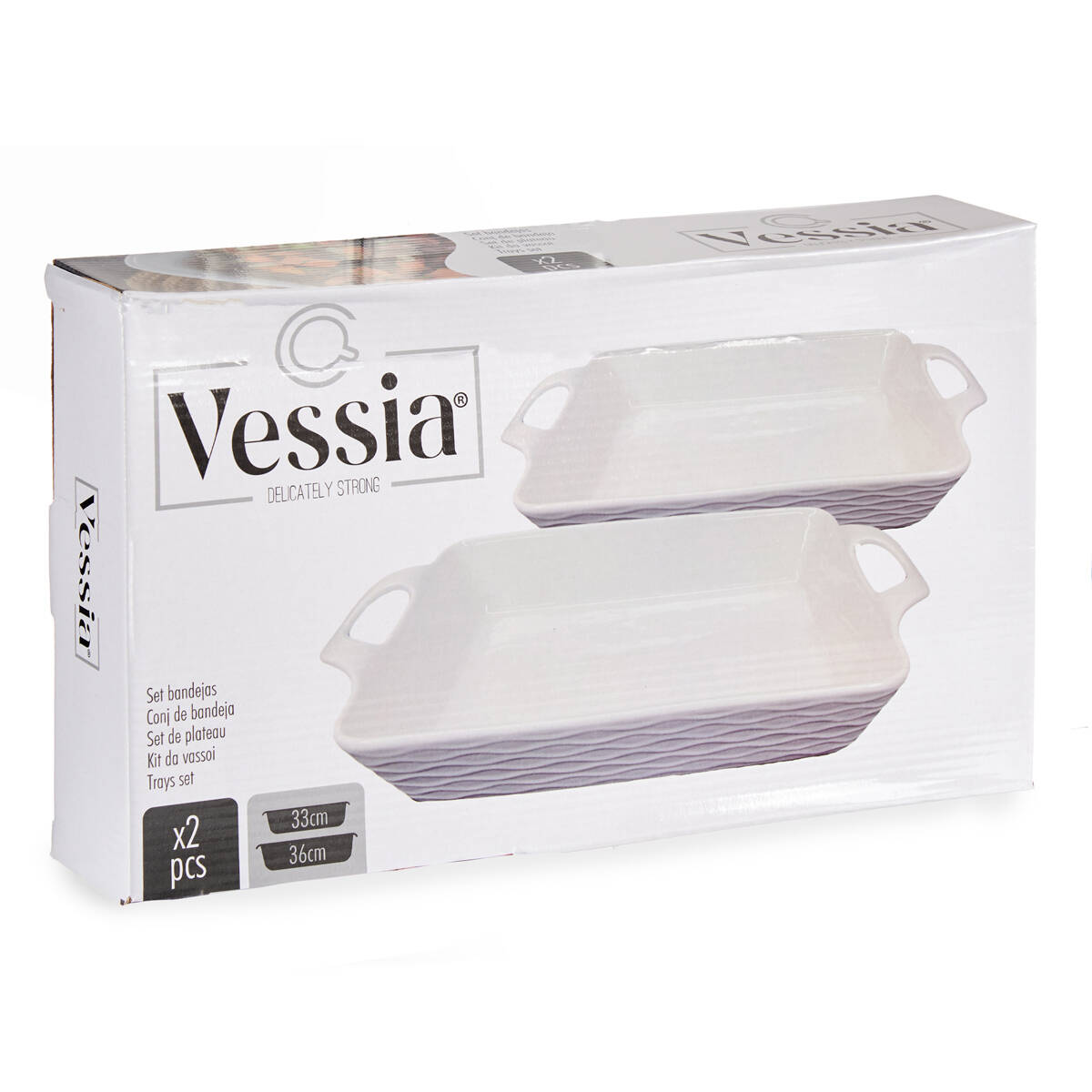 Porcelanowe naczynia do zapiekania z uchwytami, 2 szt.