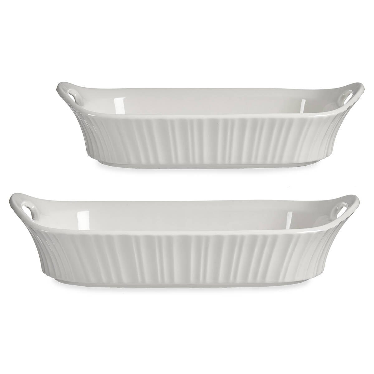 Porcelanowe naczynia do zapiekania z uchwytami, 2 szt.
