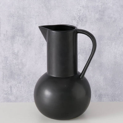 Czarny wazon dekoracyjny ZUKY, matowa kamionka, wys. 25 cm