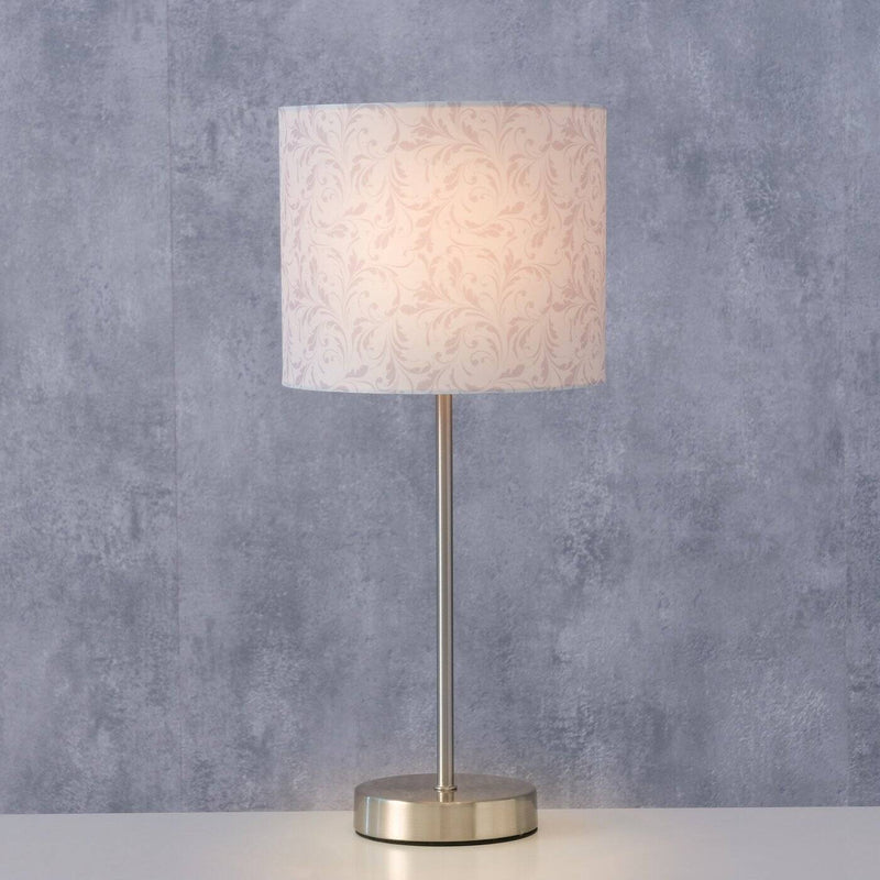 Lampa stołowa z białym kloszem, 40 cm