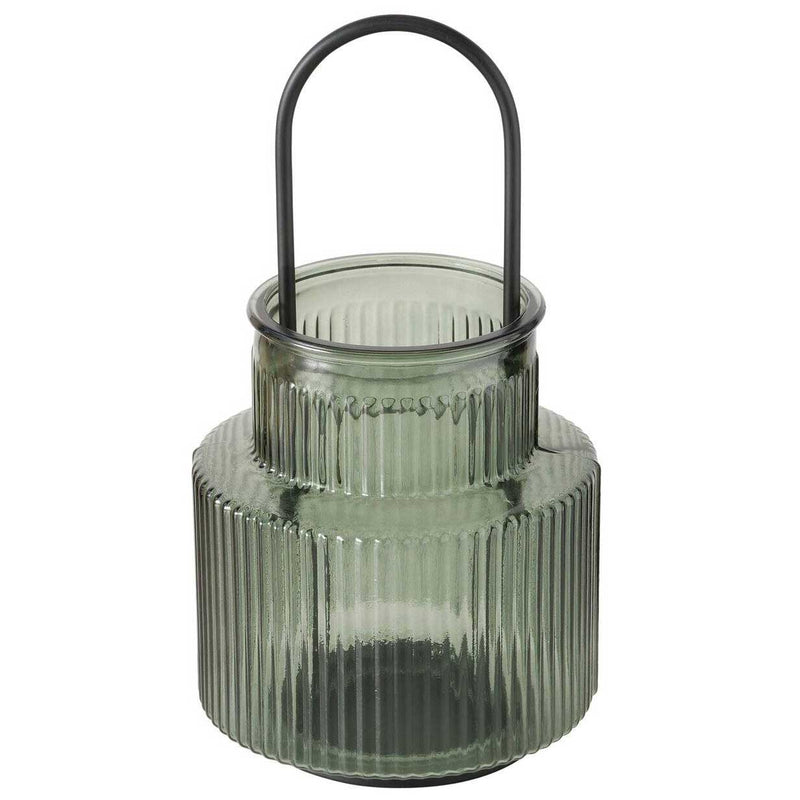 Lampion szklany z ryflowanego szkła RIFFA, Ø 12,9 cm