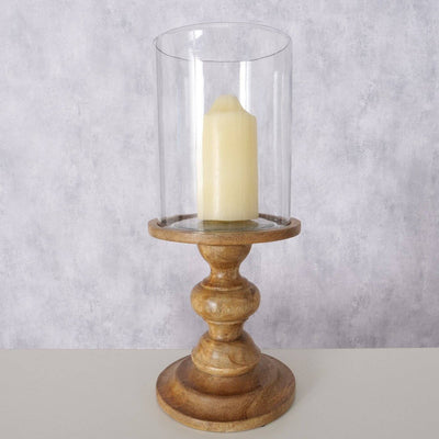 Drewniany świecznik rzeźbiony FRINJA, 41 cm