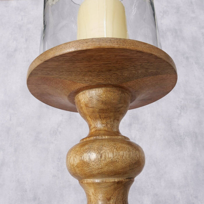 Drewniany świecznik rzeźbiony FRINJA, 41 cm