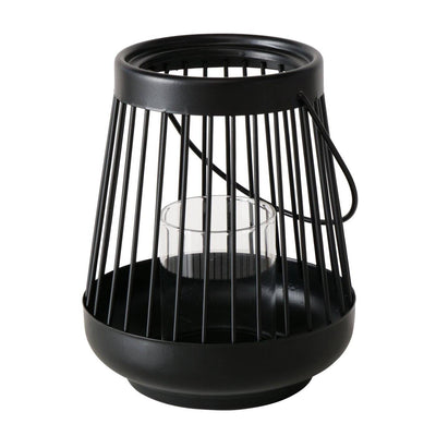 Lampion czarny HELLO, metalowy, 16 cm