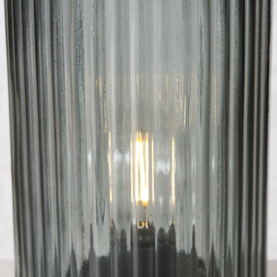 Czarny lampion SPARGO, ryflowane szkło