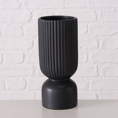 Czarny wazon ceramiczny GINO, 23 cm