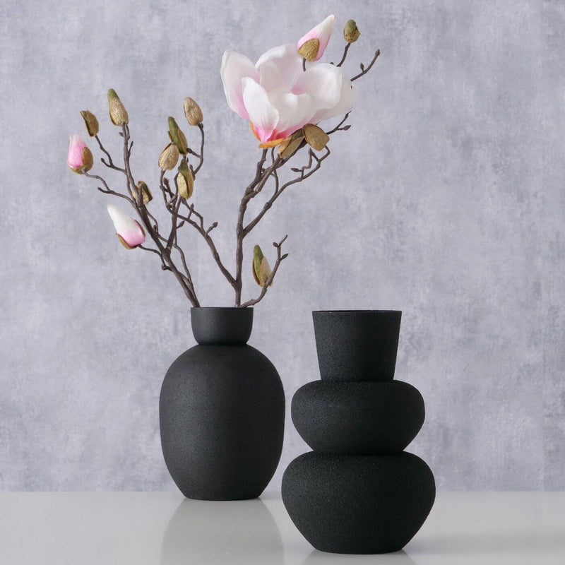 Czarny wazon metalowy MAYNAR, 17 cm
